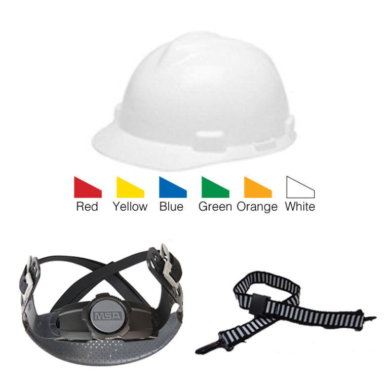 Casquette V-Gard MSA Avec Suspension à Cliquet - Taille S, Noir - Norme ANSI